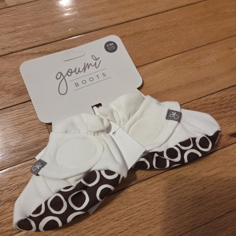 Goumi Baby Walker Shoes - Cream and Brown